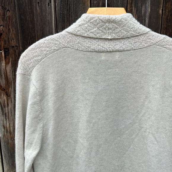 TSE Open Front Shawl Cardigan Cashmere Silk Oatmeal Beige XL - Picture 9 of 16